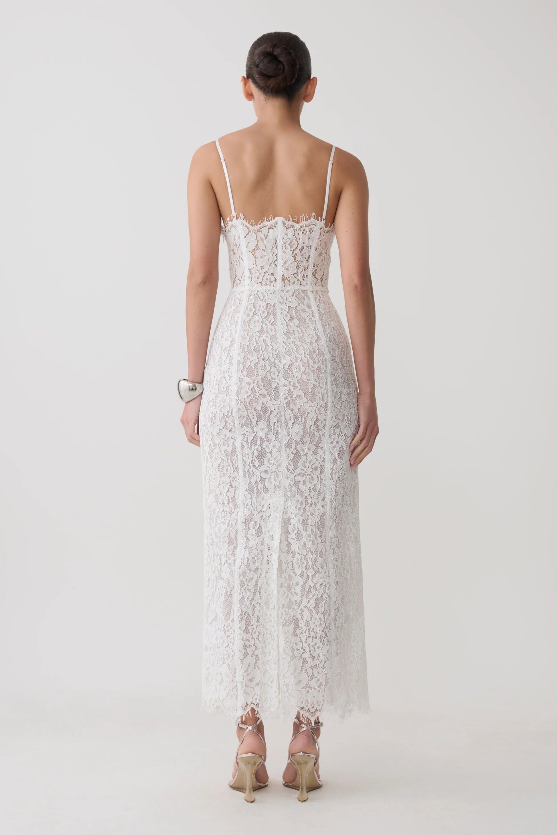 Ottilie Lace And Mesh Midi Dress