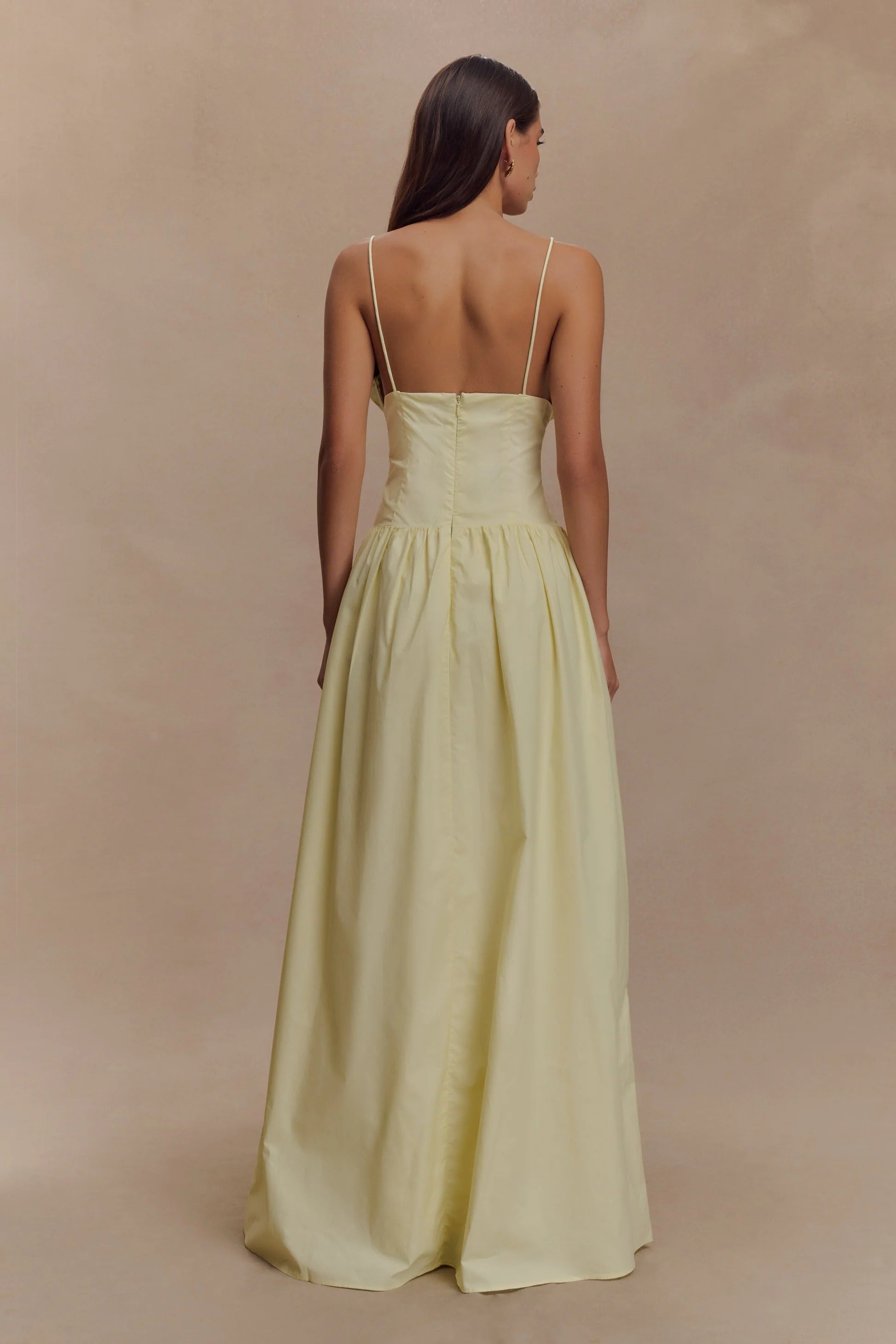 Cotton Frill Maxi Dress - Lemon