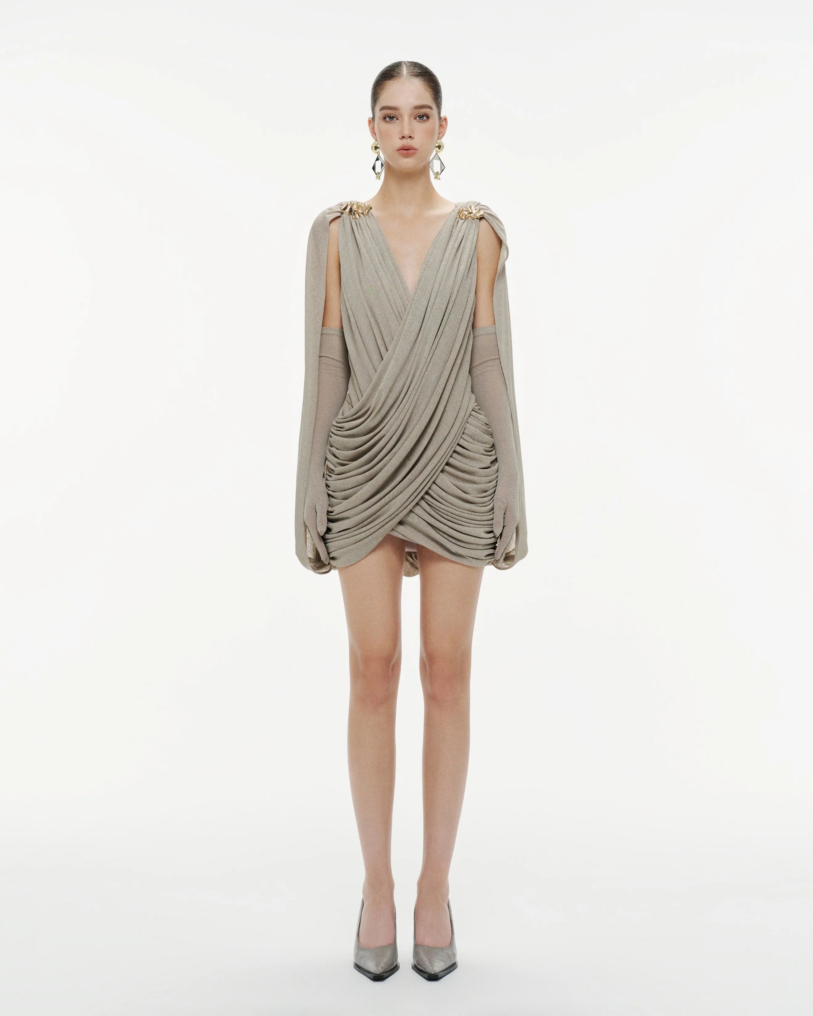 Draped Cape Dress