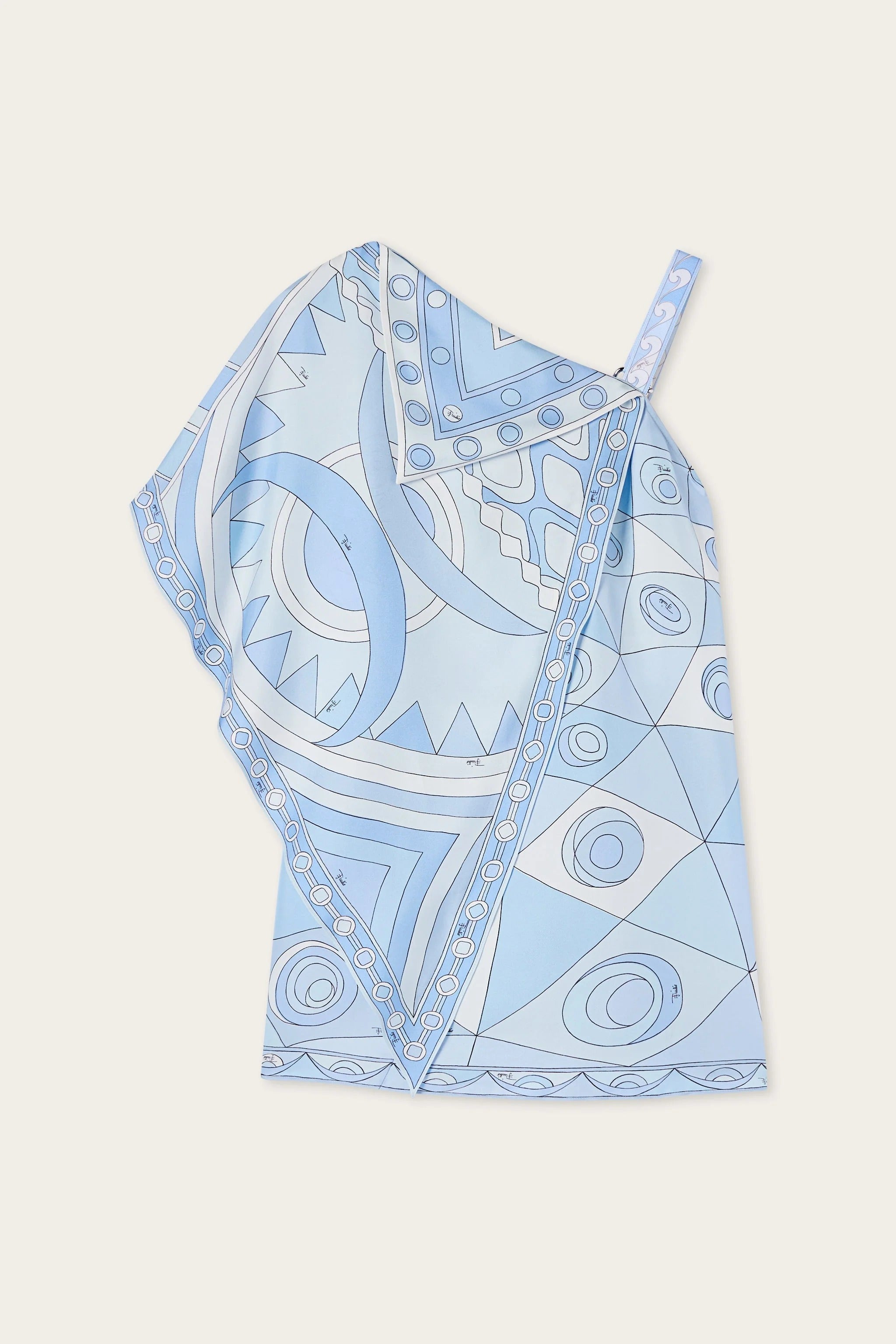 Occhi and Vivara Print Asymmetrical Silk Dress