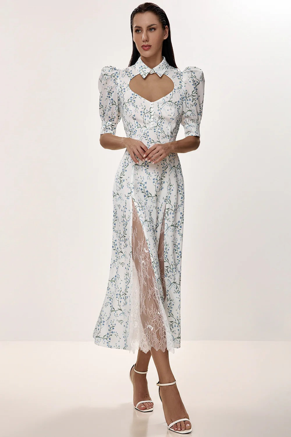 Midi Dress with Structured Bodice