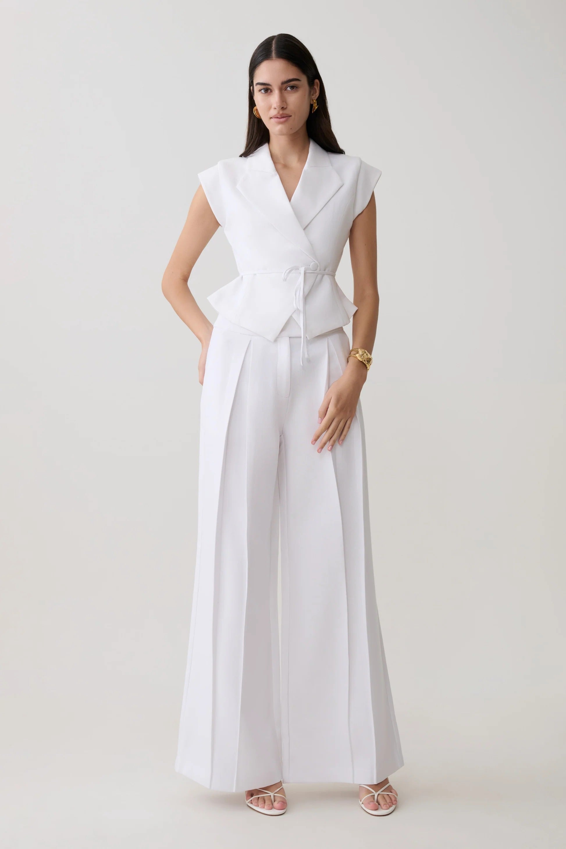 Andina Shortsleeve Linen Top - White