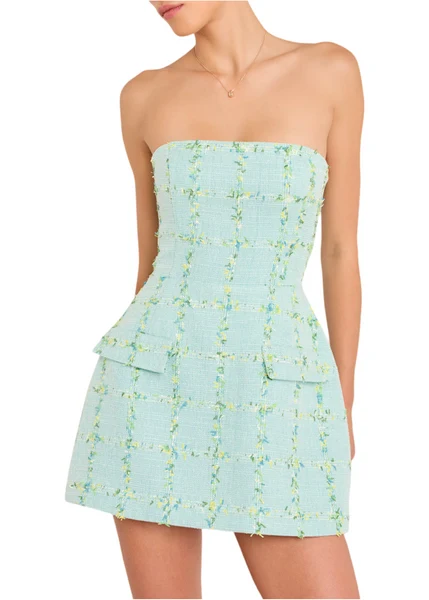 Bethany Skort Romper - Strapless Blue