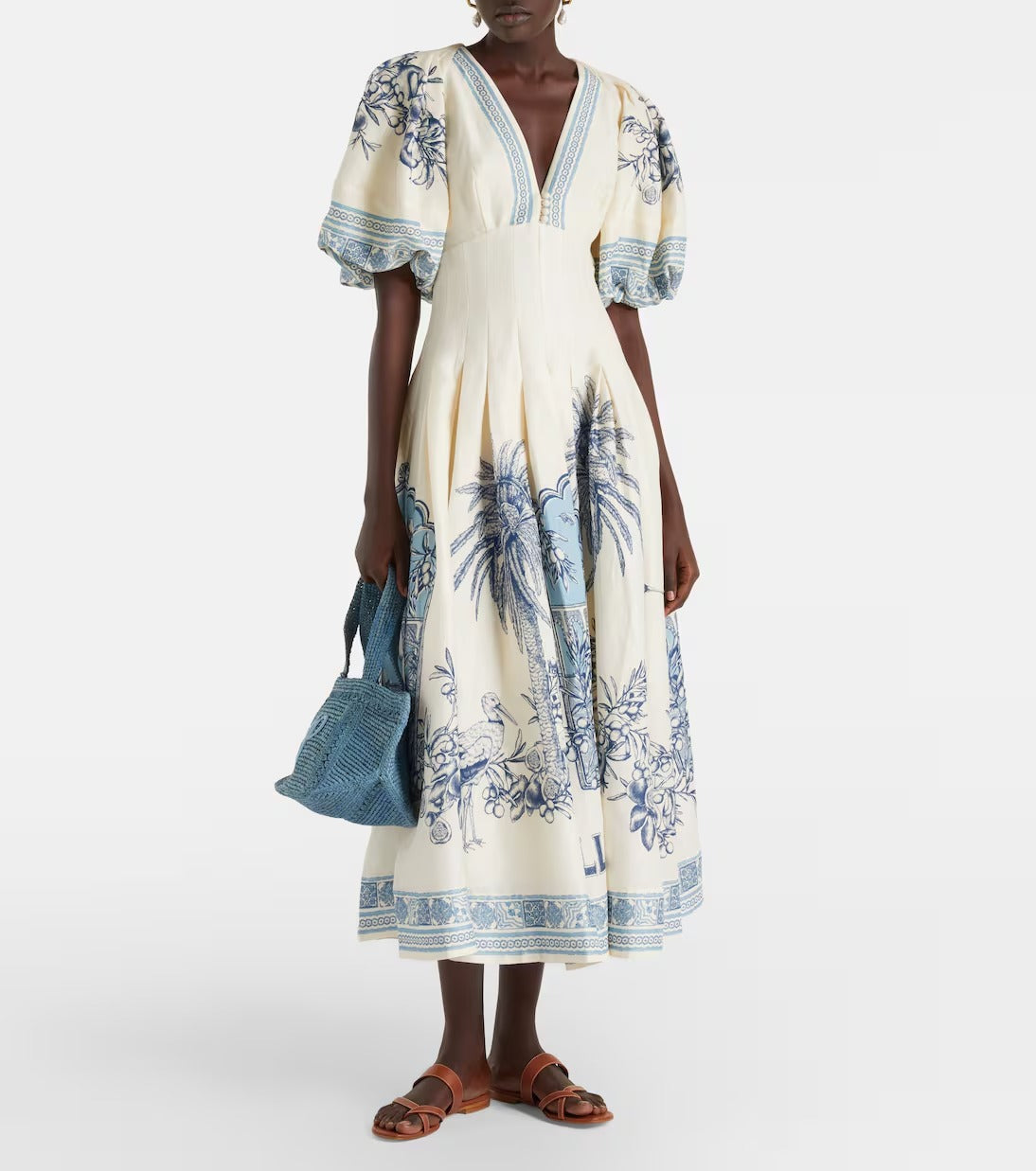 Villa Romantica Linen-Blend Maxi Dress
