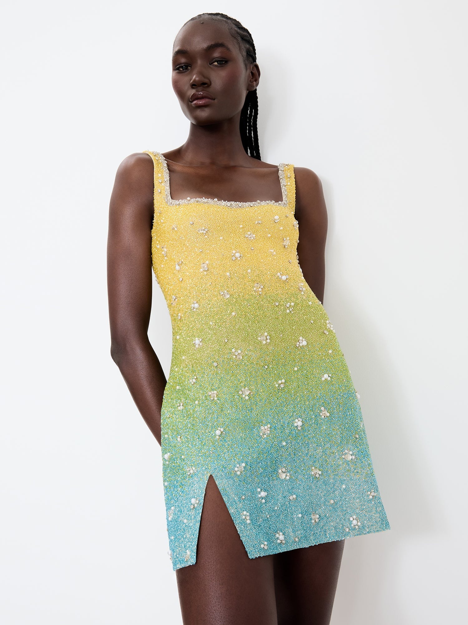 Tropical Gradient Mini Dress