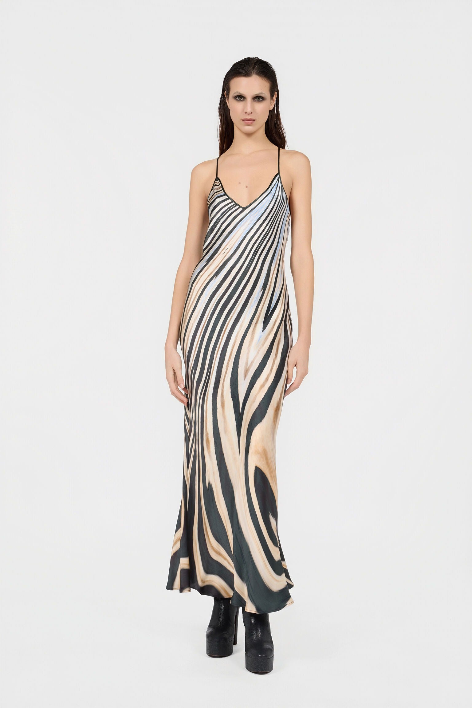 Zebra Druck Slip Kleid
