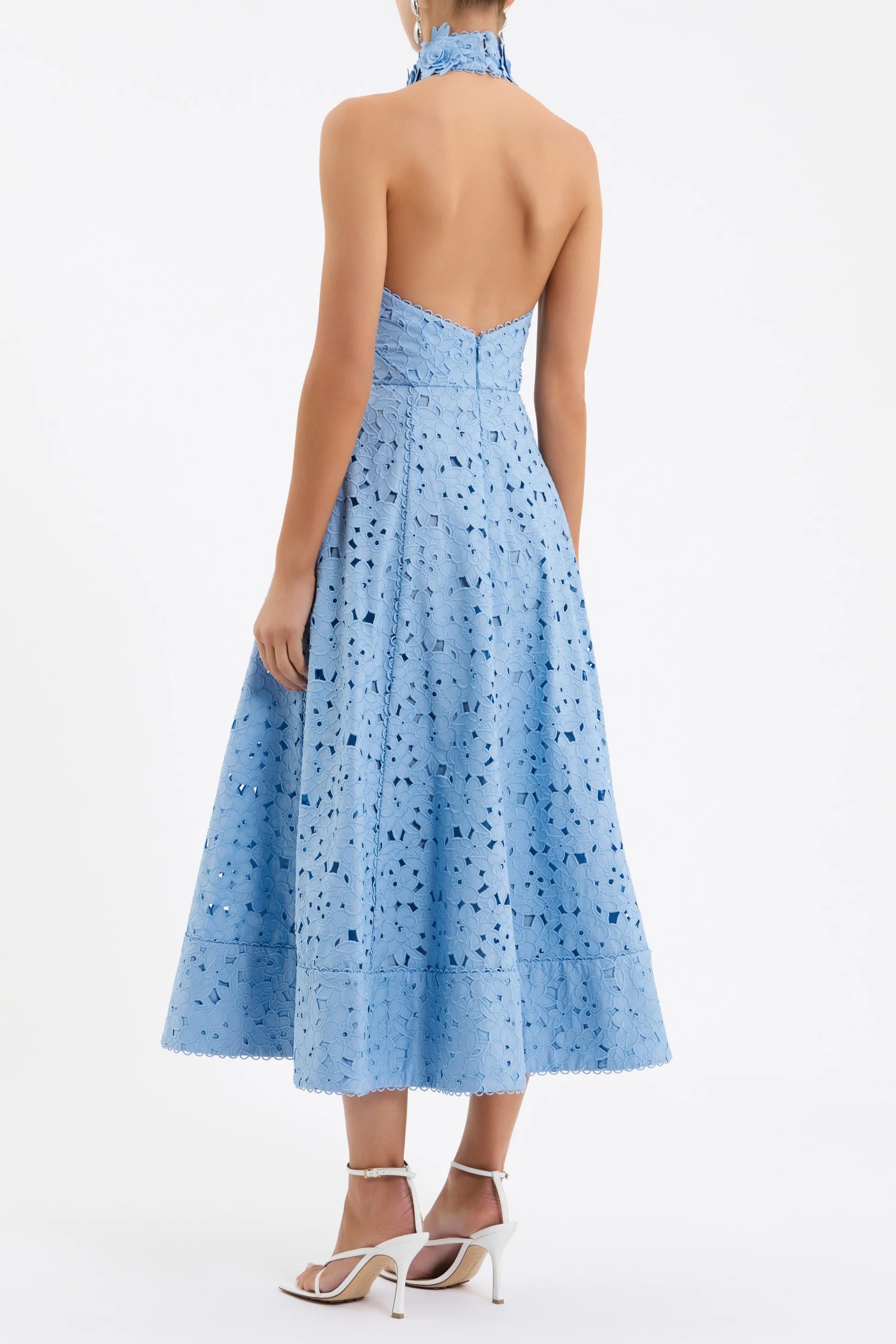 Nuvola Halter Blue Midi Dress
