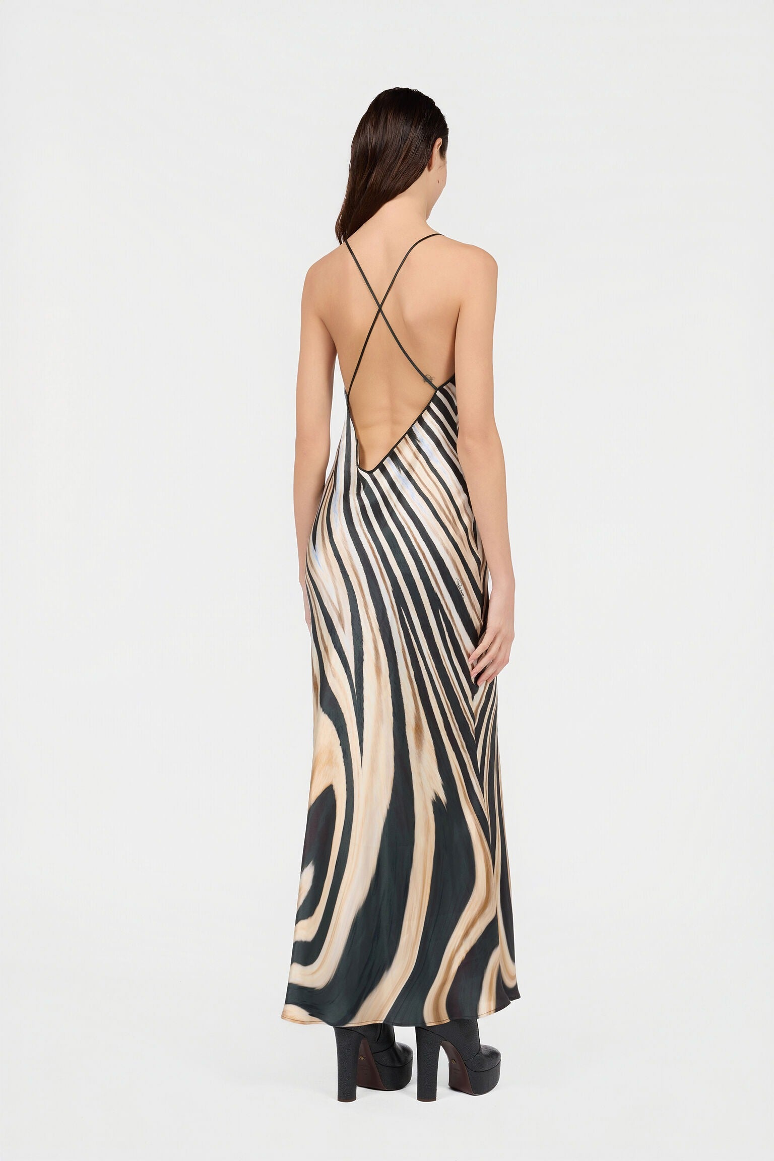 Zebra Druck Slip Kleid