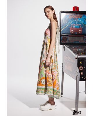 Pinball Empire Waist Linen Midi Dress