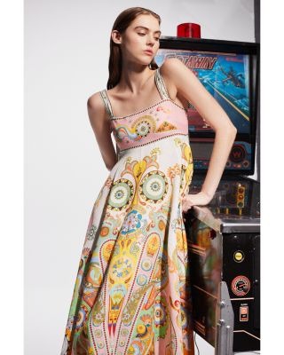 Pinball Empire Waist Linen Midi Dress