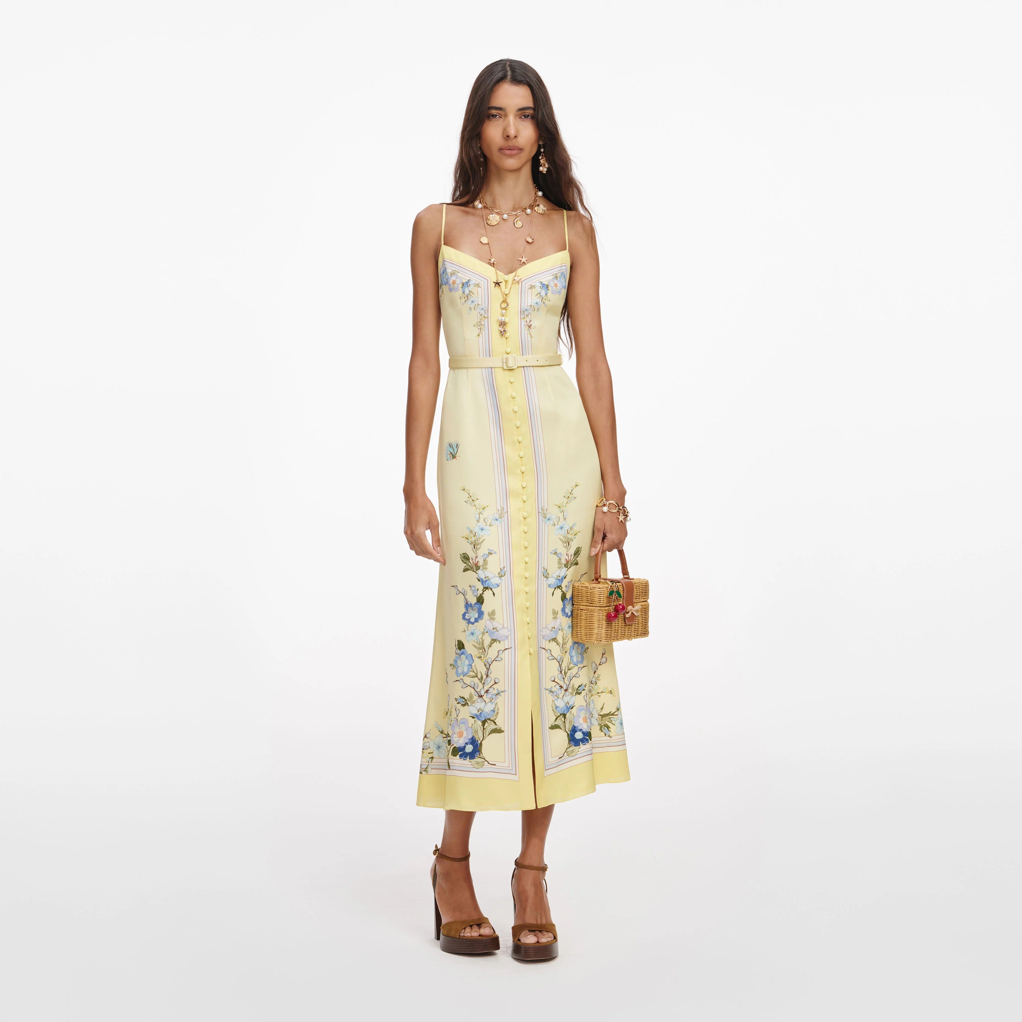 Floral-Print Midi Dress