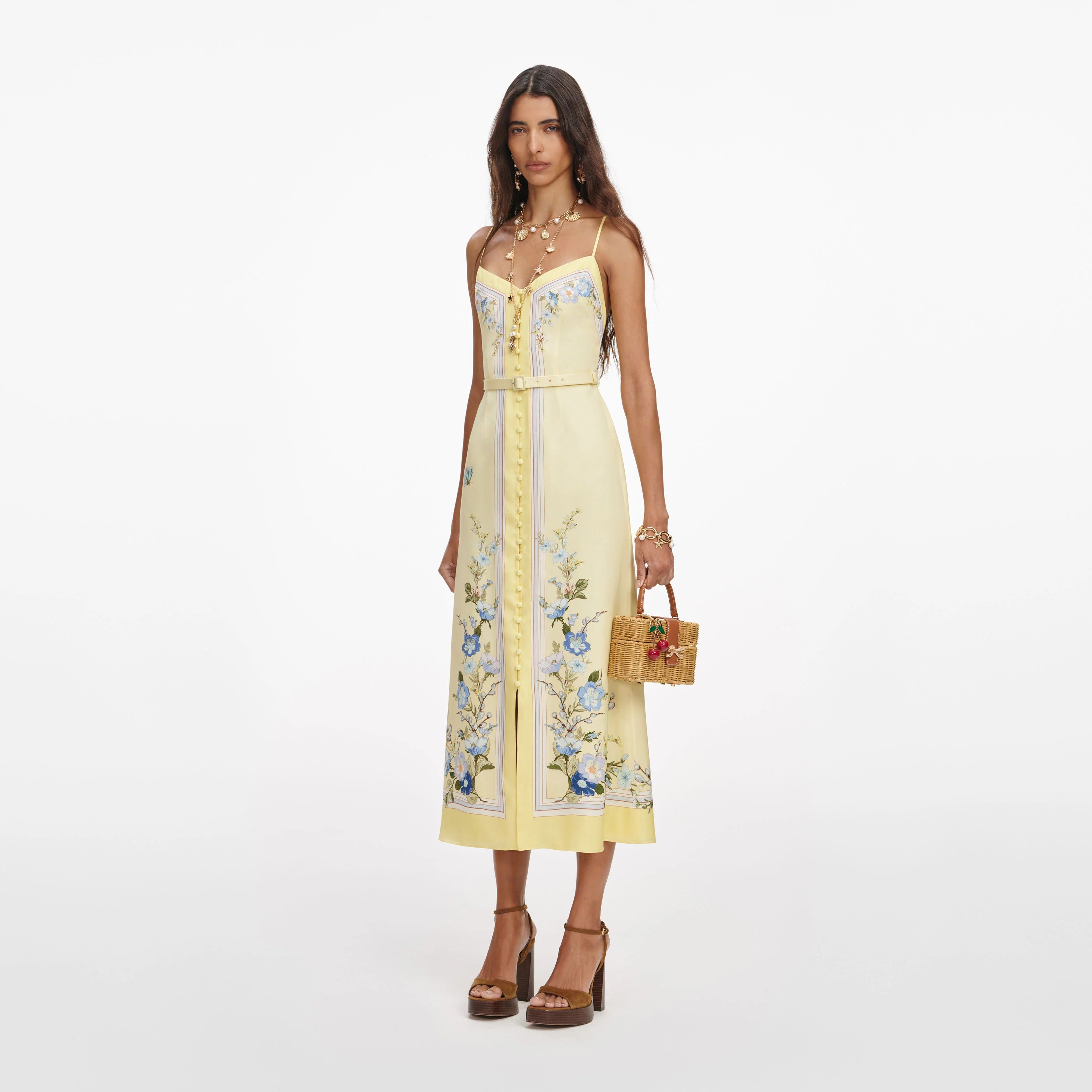 Floral-Print Midi Dress
