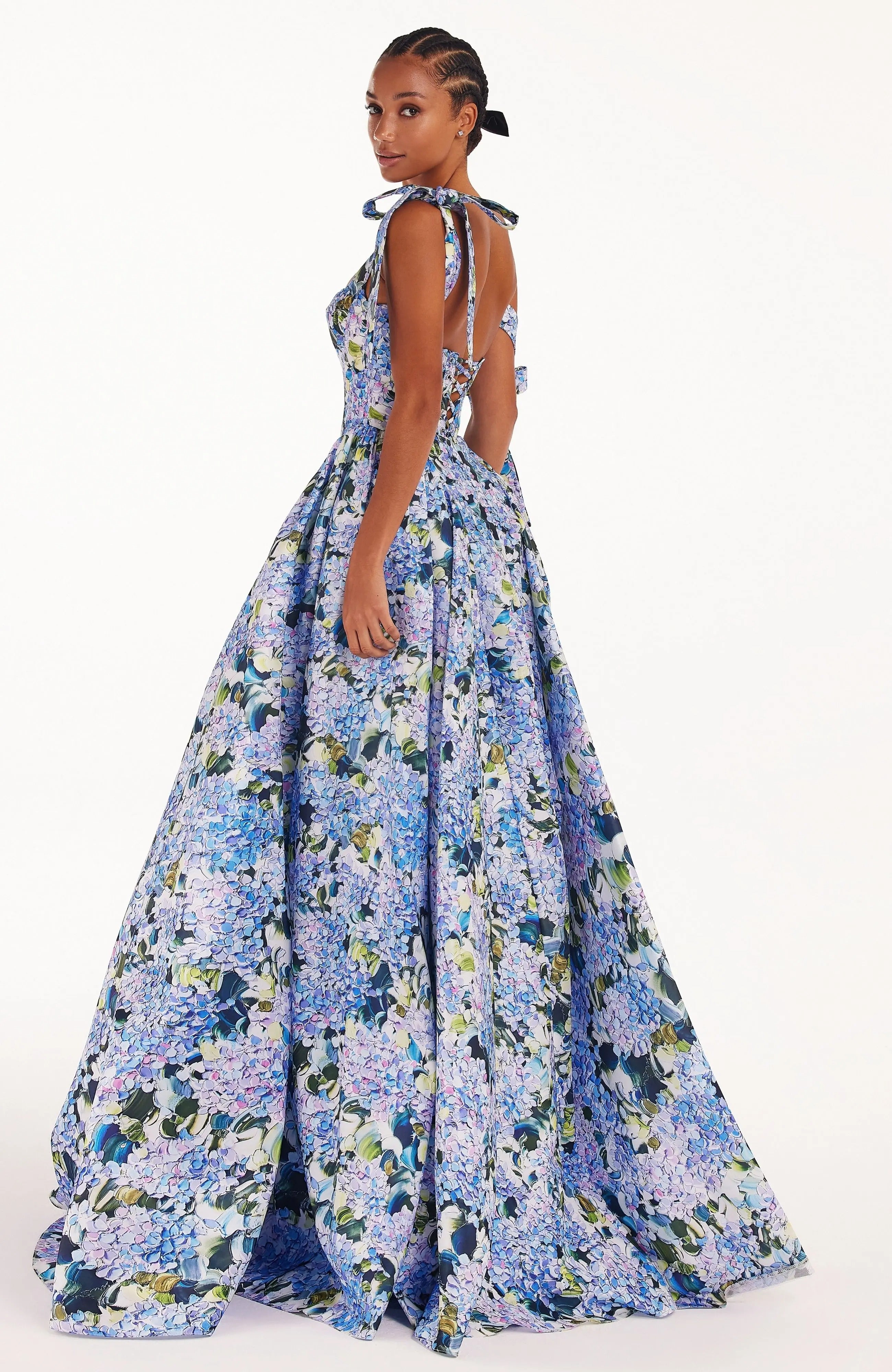 A-Line Corset Taffeta Maxi