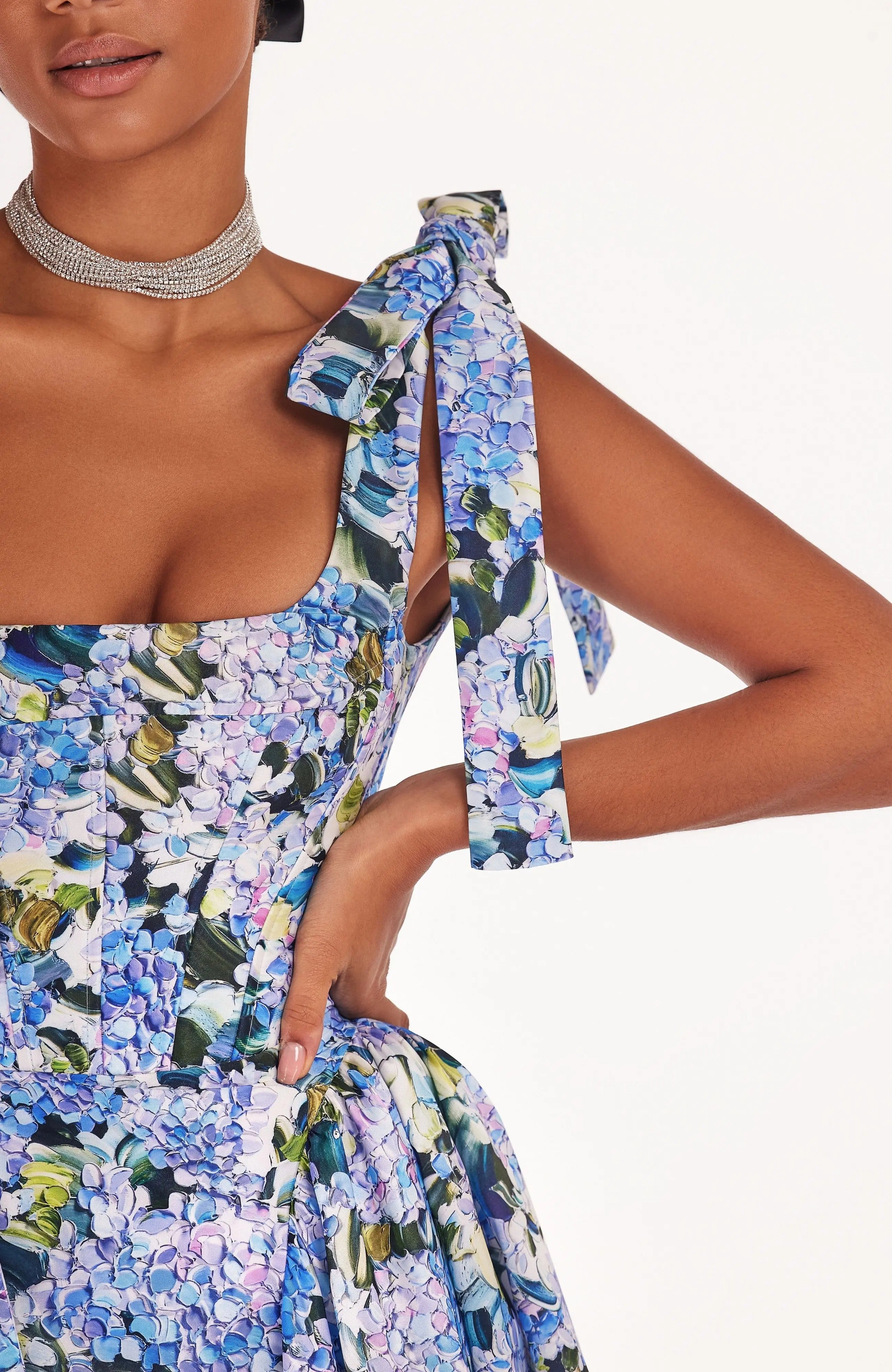 A-Line Corset Taffeta Maxi