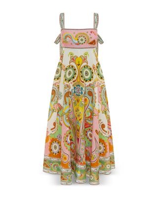 Pinball Empire Waist Linen Midi Dress