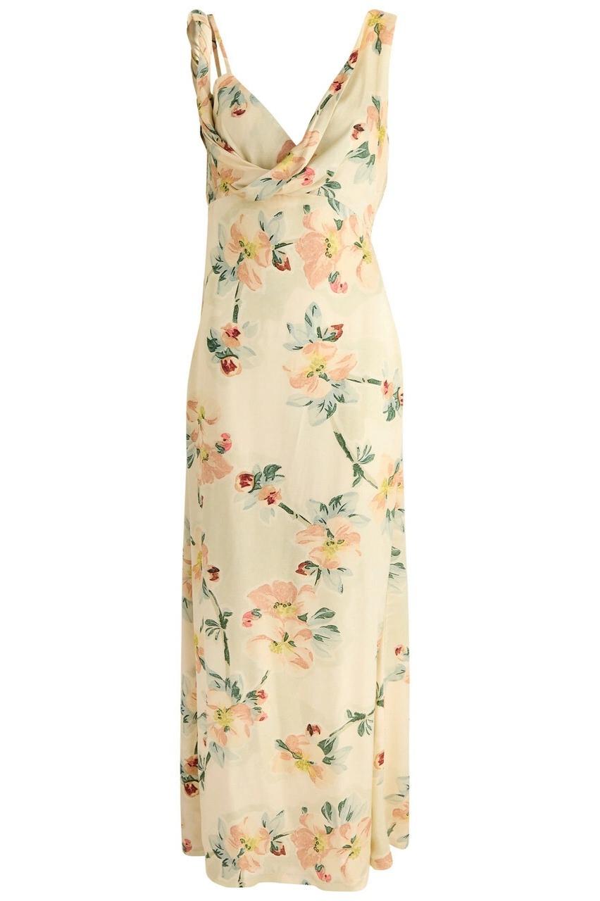 Toteme Floral-print Satin Maxi Dress