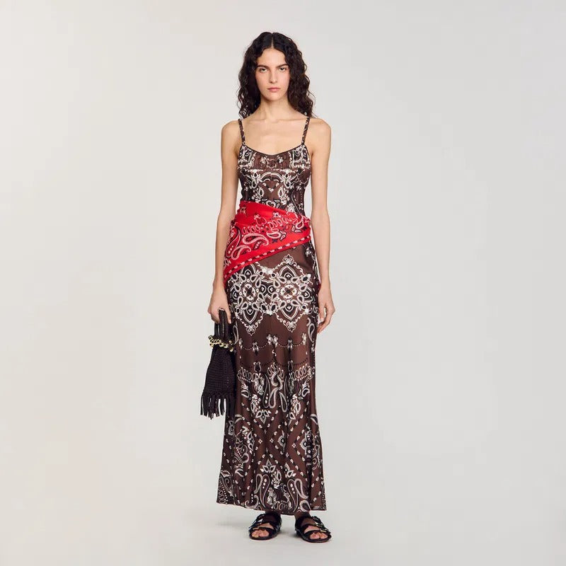 Bandana-Print Maxi Dress