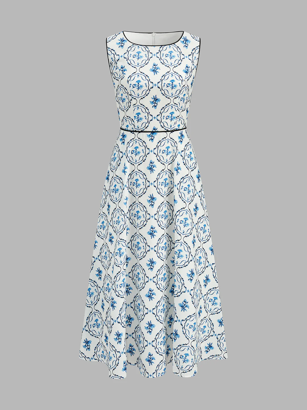 Floral Print Sleeveless A-Line Dress