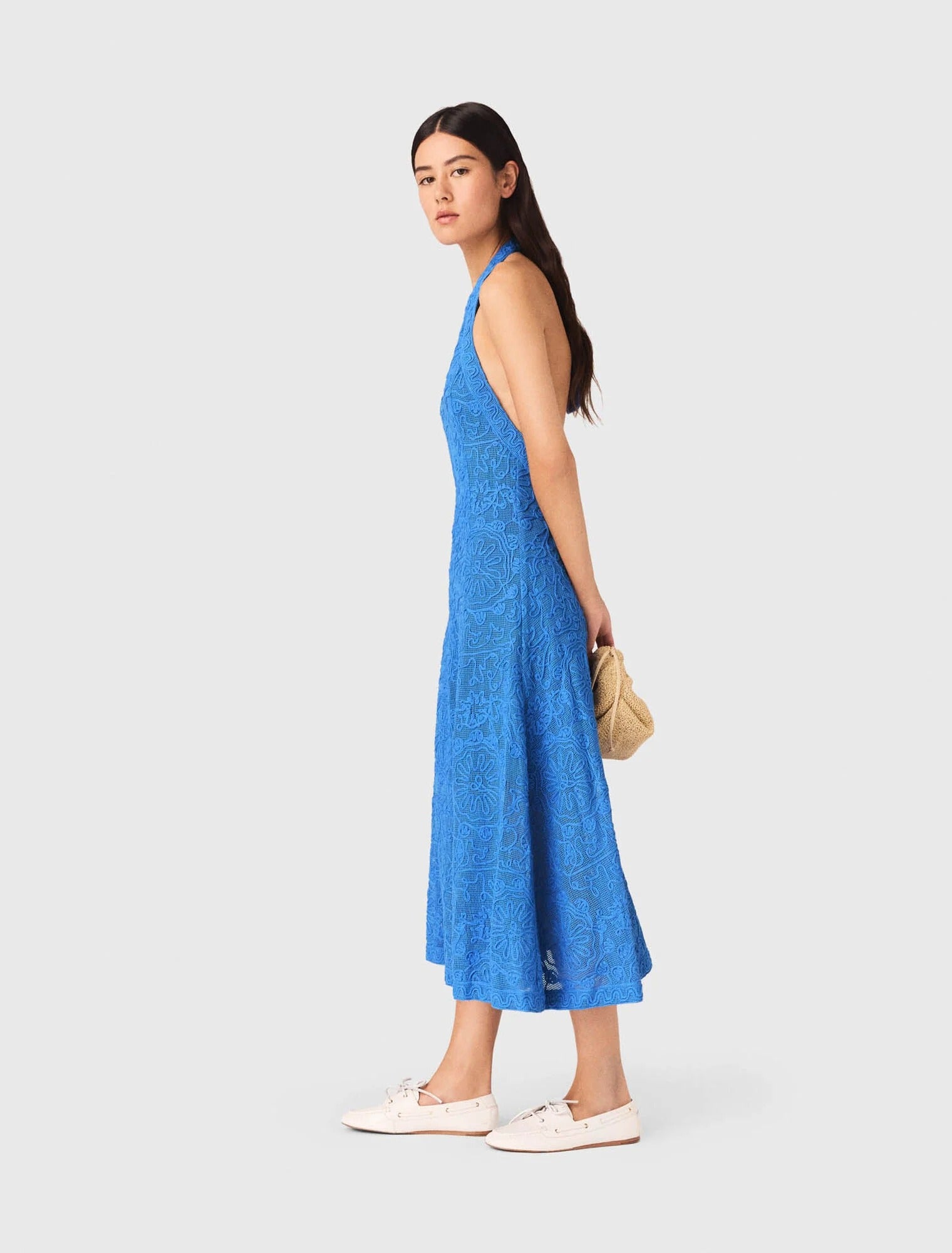 Backless Guipure Maxi Dress