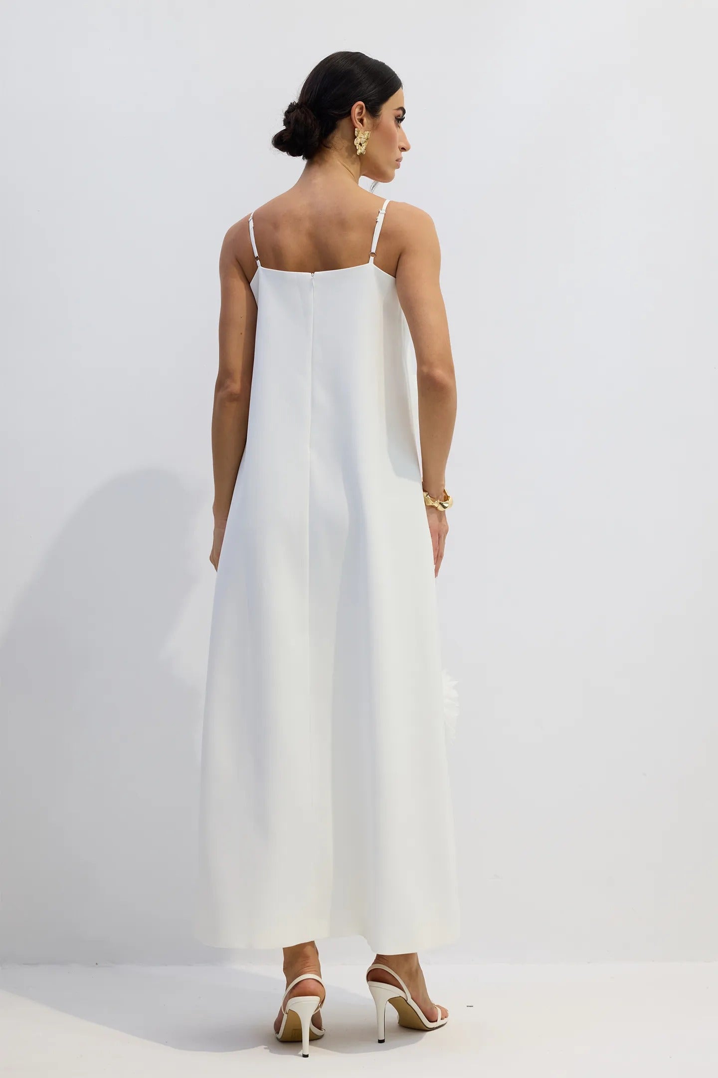 Louisa Floral Applique Spaghetti Straps Maxi Dress