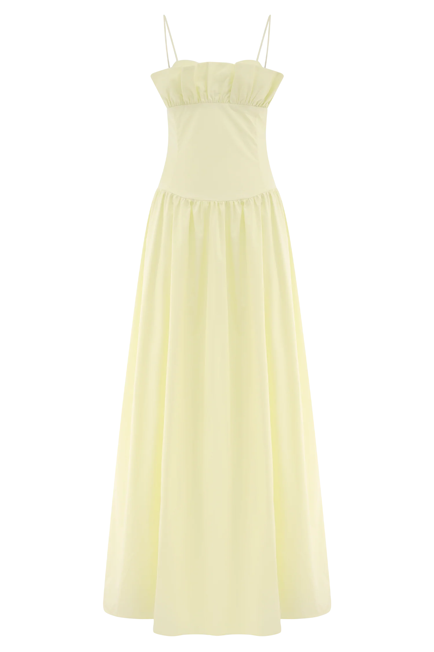 Cotton Frill Maxi Dress - Lemon