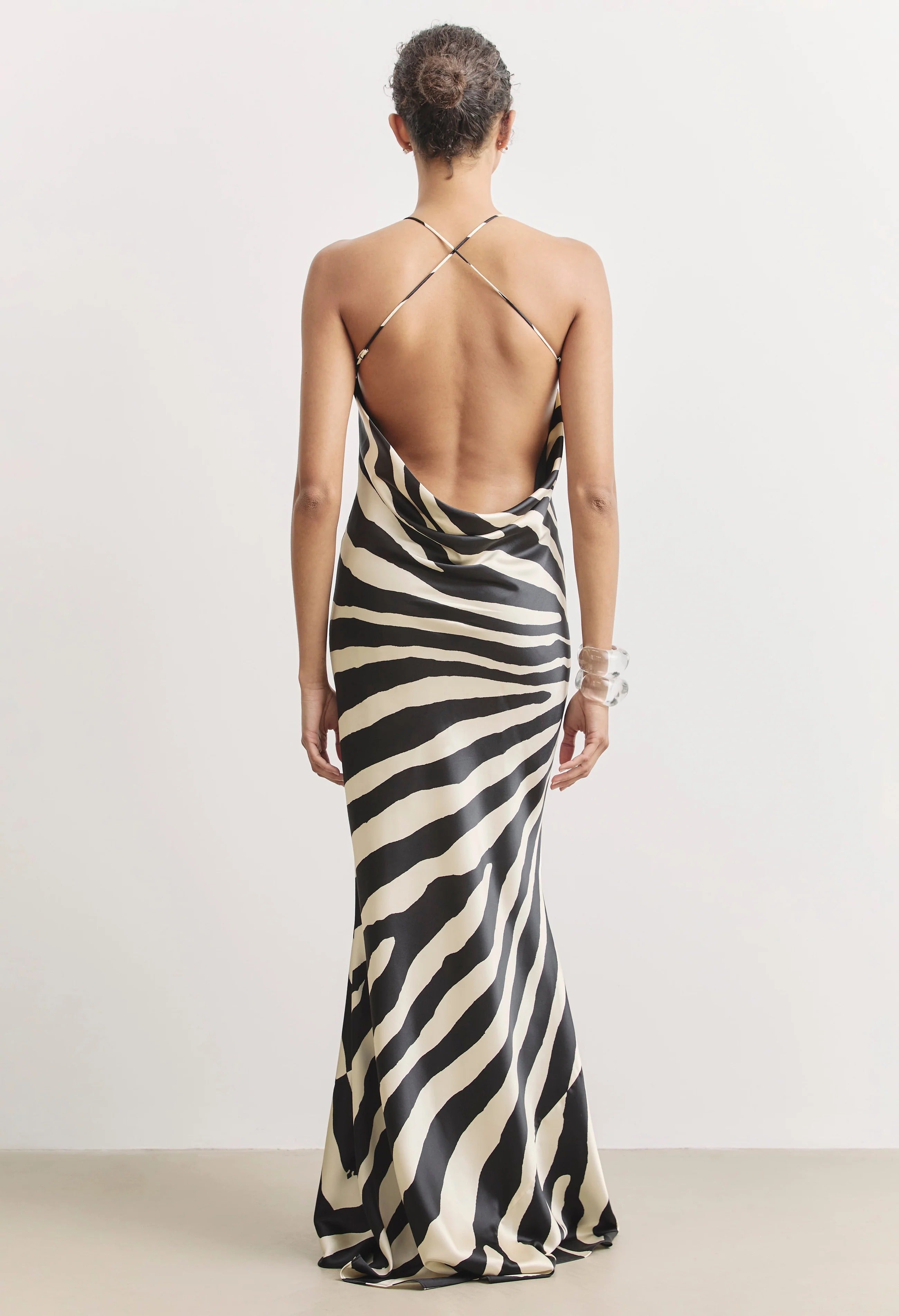Satin Slinky Cowl Back Gown