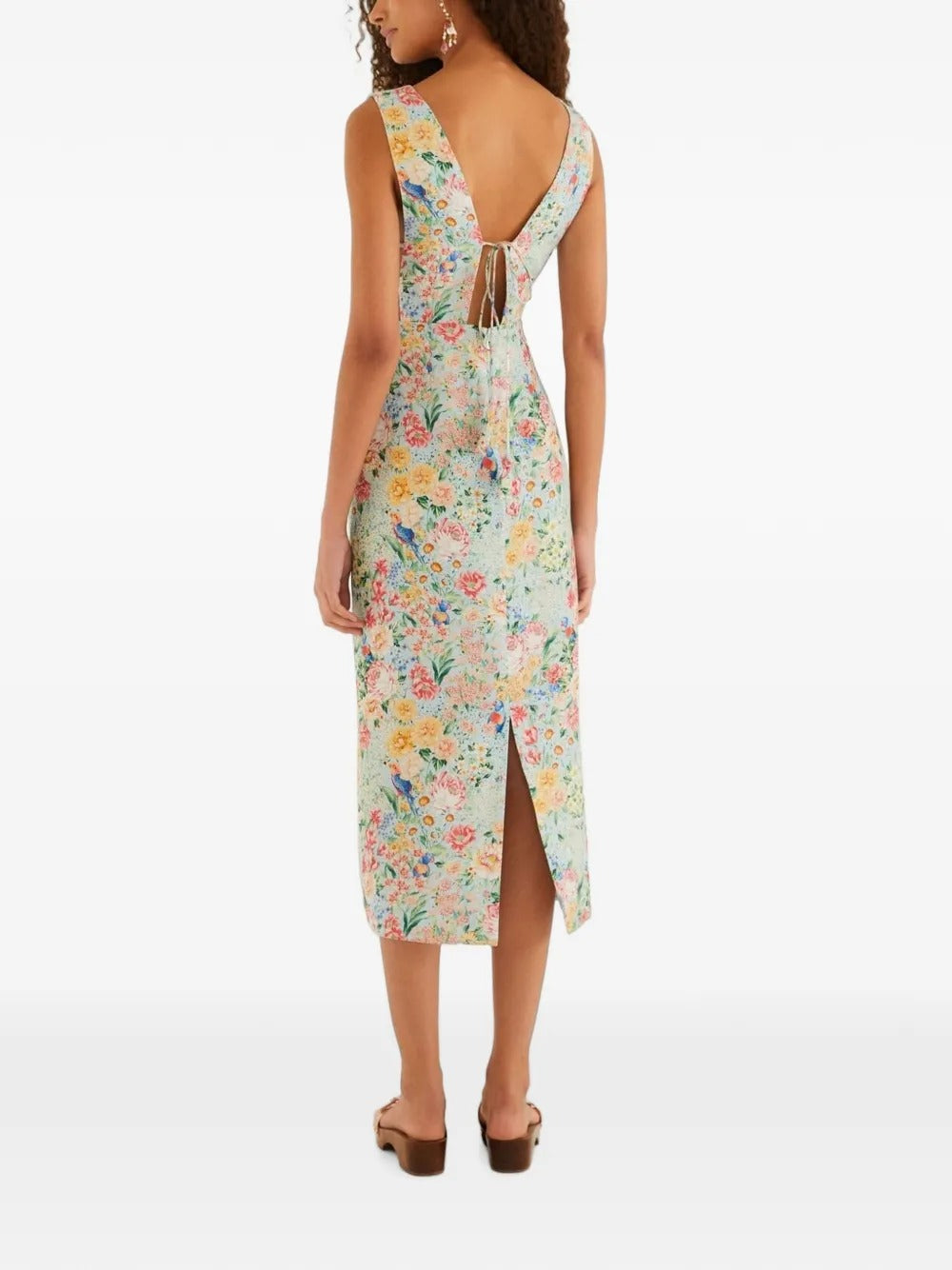 FARM Rio Rendeira butterfly-appliqué floral-print Midi Dress