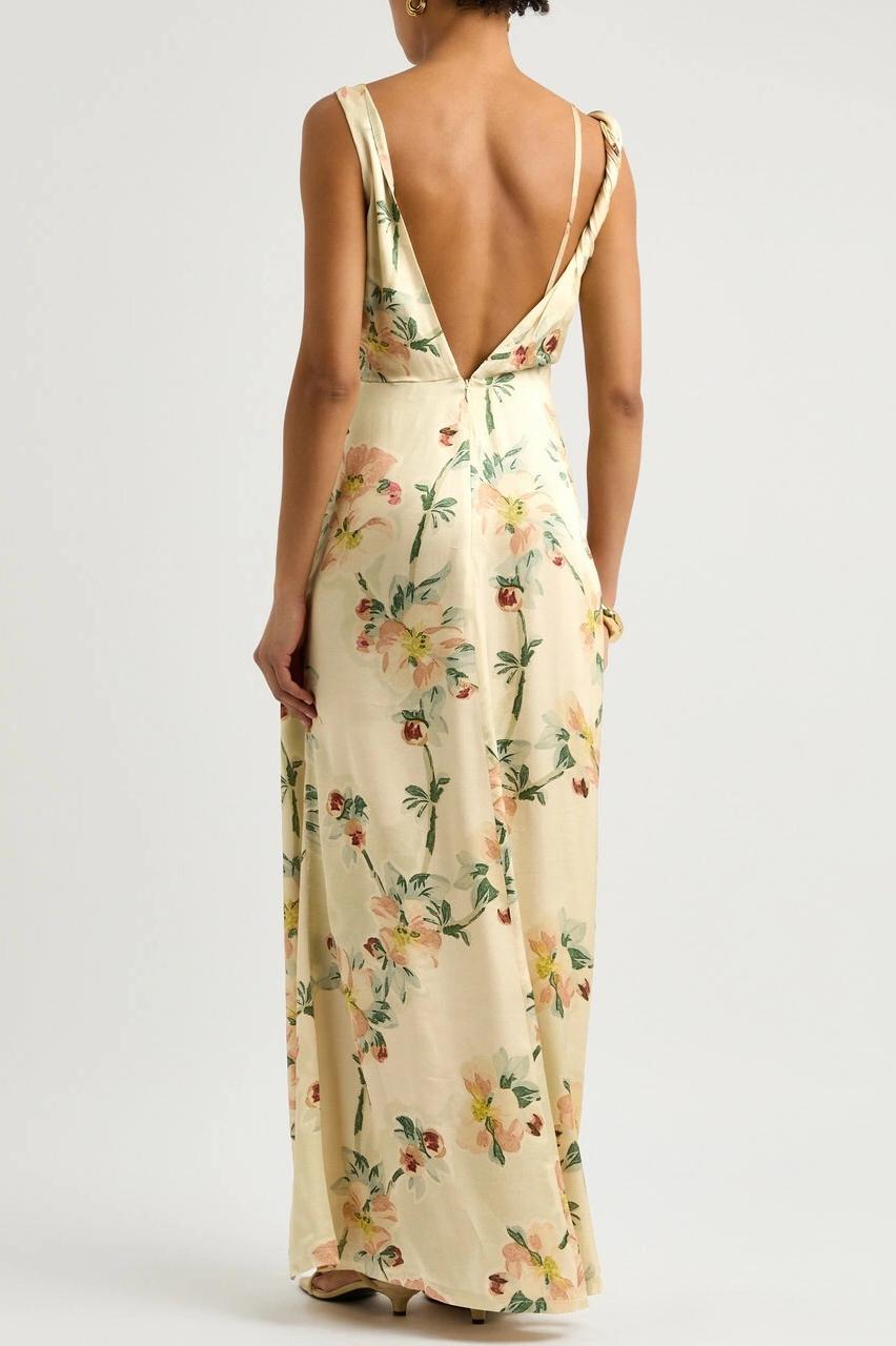 Toteme Floral-print Satin Maxi Dress