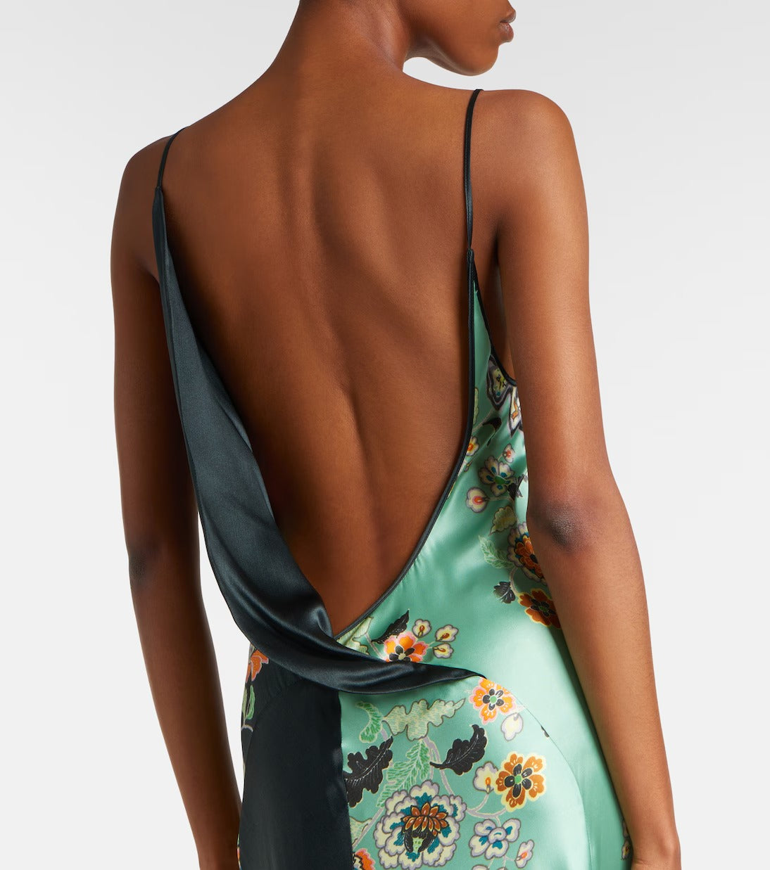 Roberto Cavalli Floral Silk Satin Slip Dress