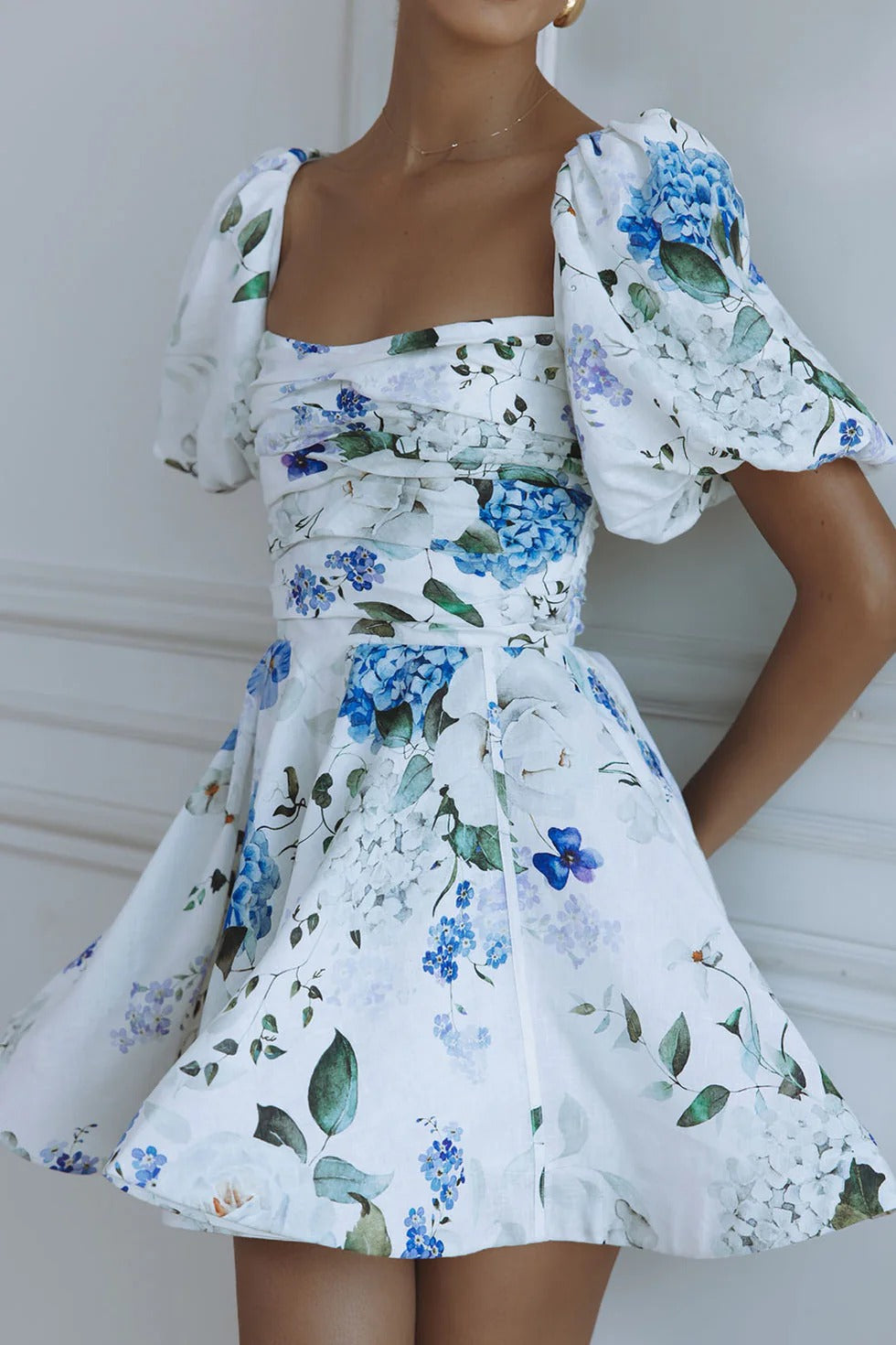 Bleu Mimi linen mini dress