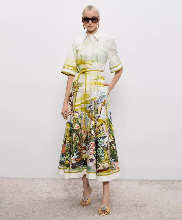 Beige Jungle Boogie shirt dress