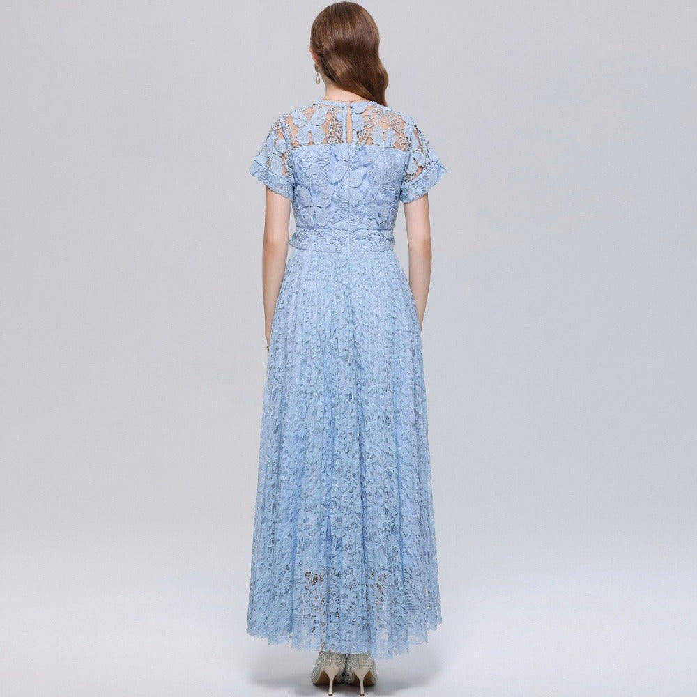 Light Luxury Butterfly Decoration Dress Irregular Long Dress