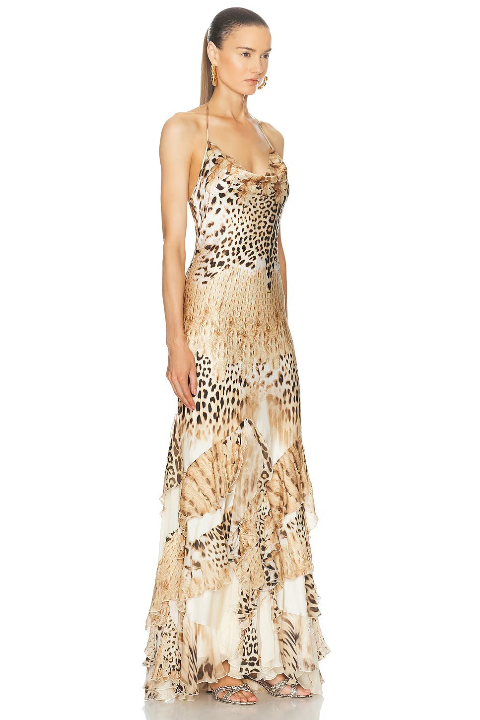 Exotic Print Fishtail Gown