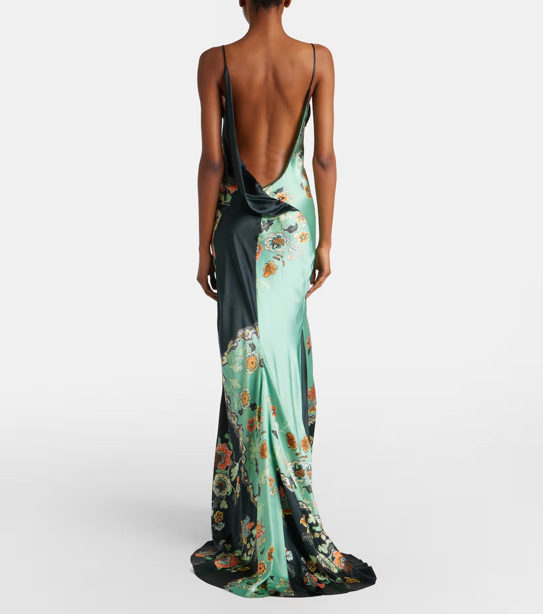 Roberto Cavalli Floral Silk Satin Slip Dress