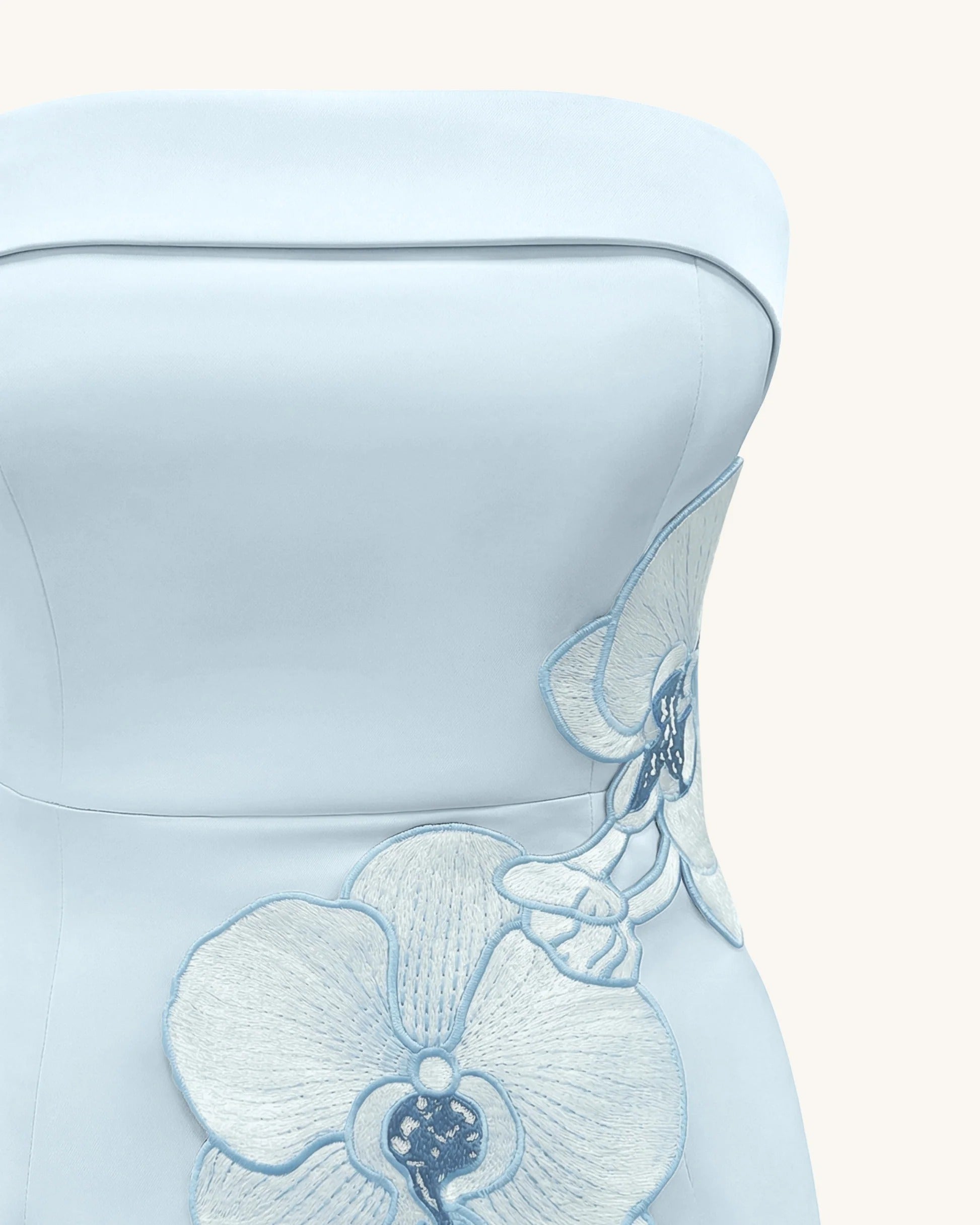 Orchid Embroidered Dress - Light Blue