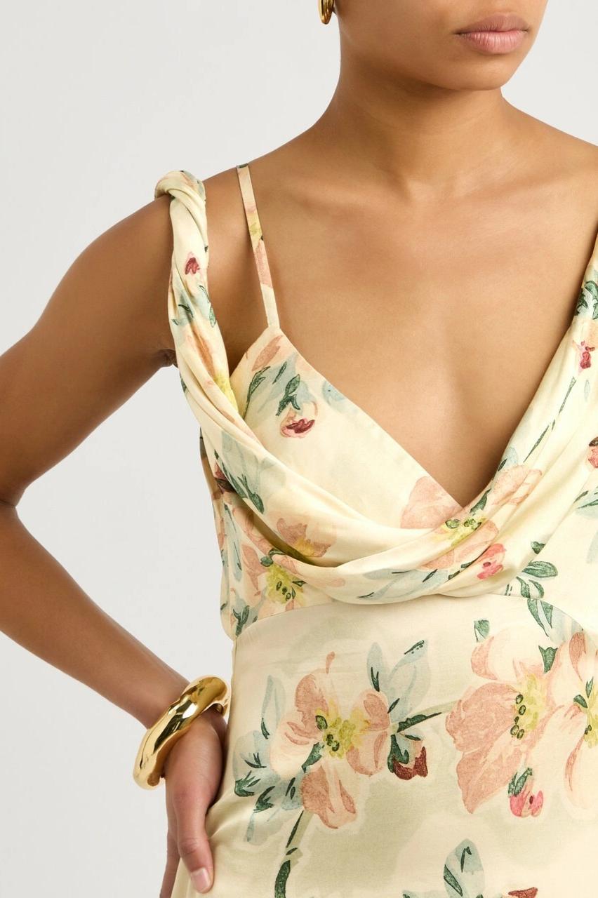 Toteme Floral-print Satin Maxi Dress