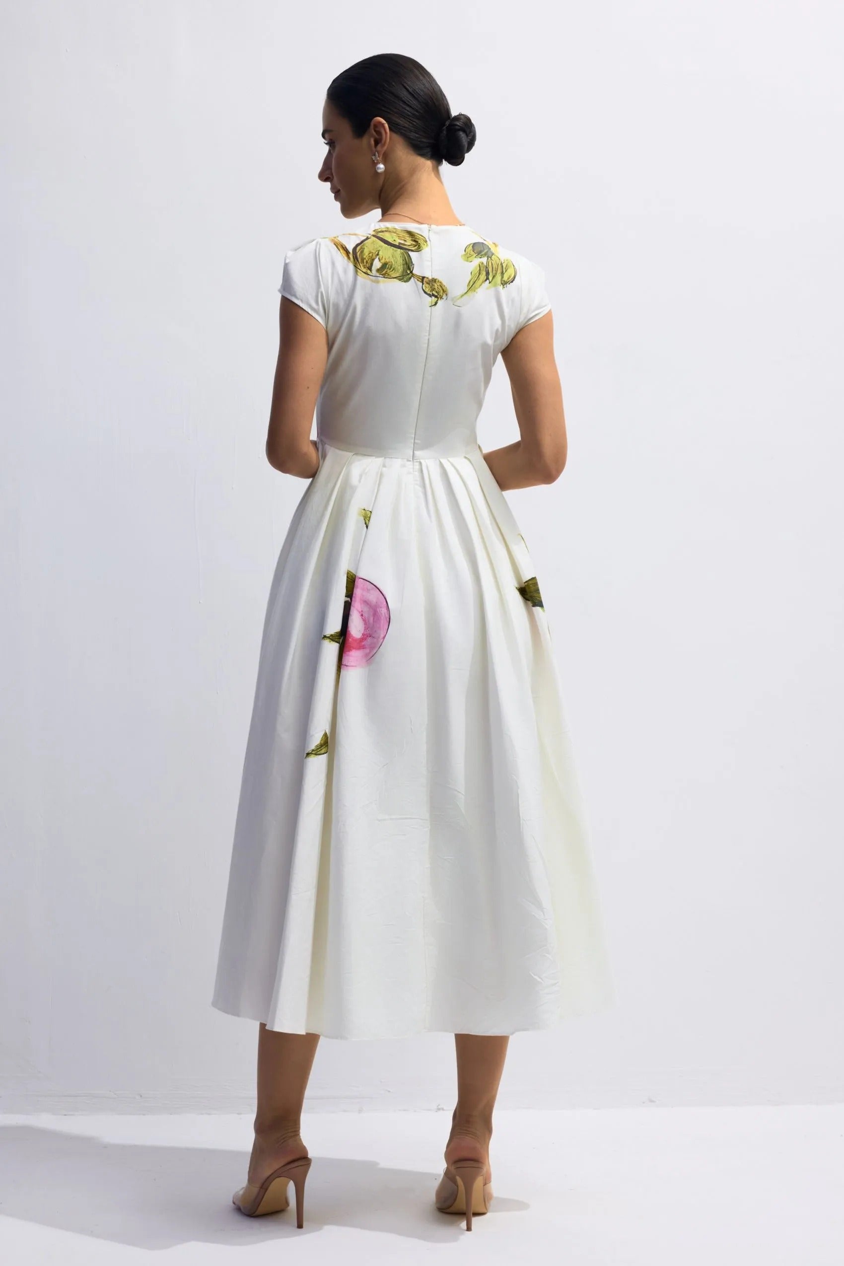 Lindsay Rose Printed Cap Sleeve Midi Dress