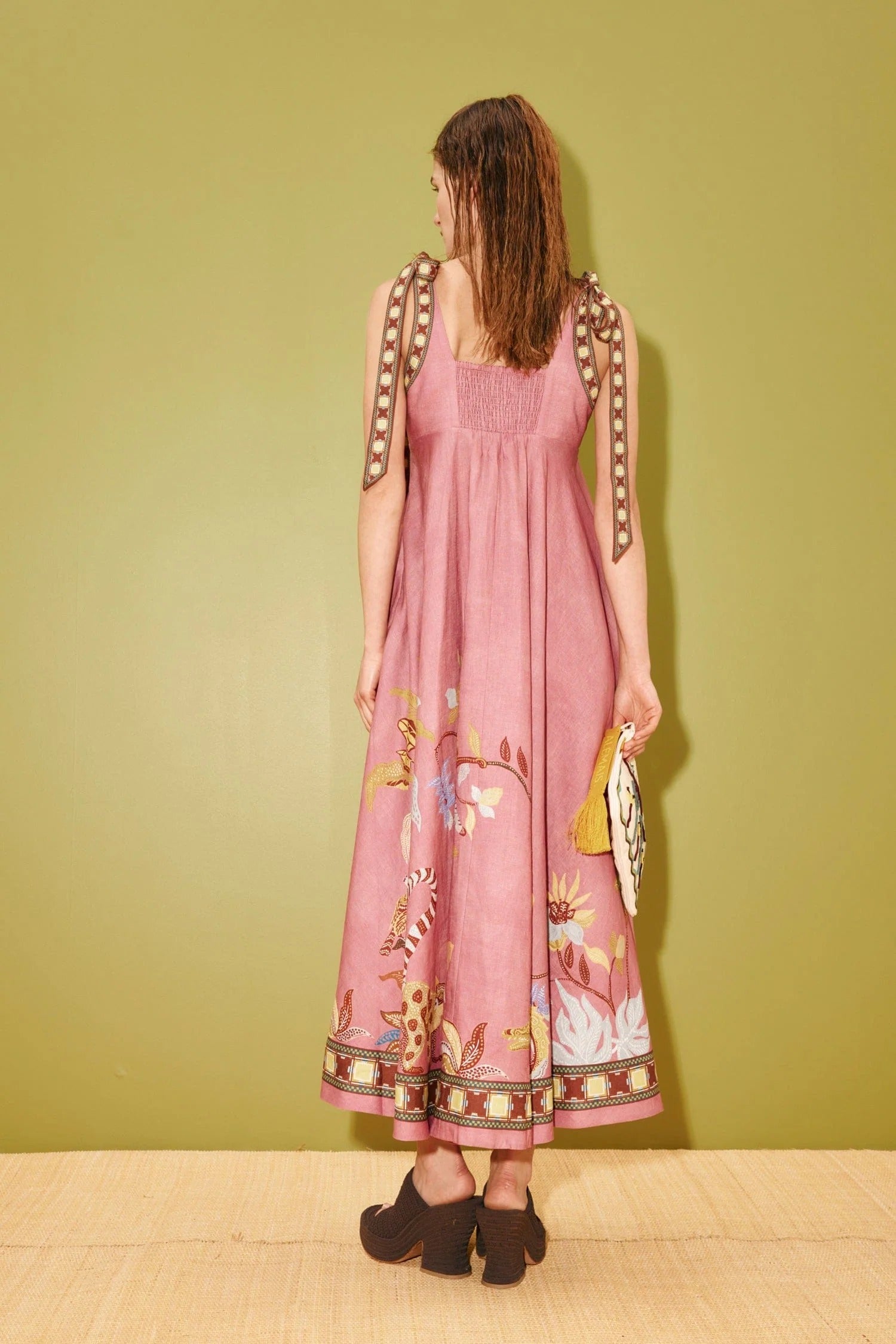 Zuri Ballet printed linen maxi dress
