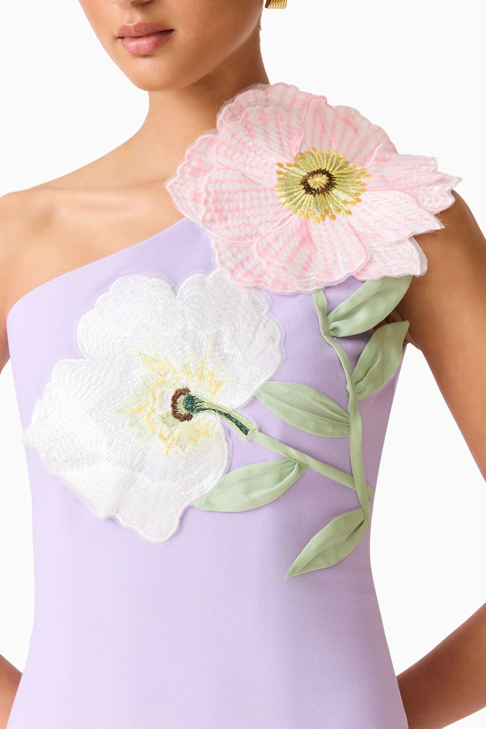 Hope One Shoulder Mini Dress in Purple