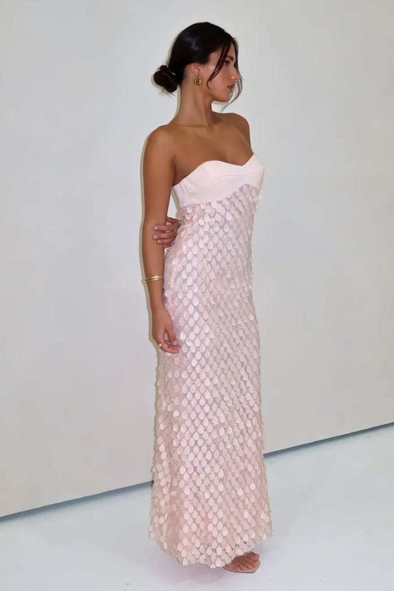 Sheath Sweetheart Long Prom Dresses with Sequins