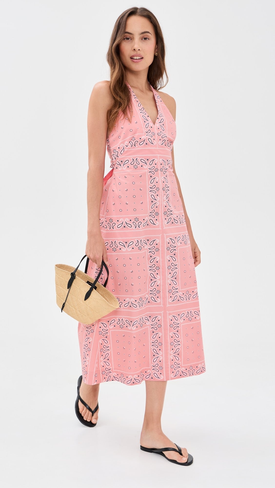 Madewell x Shopbop Smocked Halter Midi Dress 4
