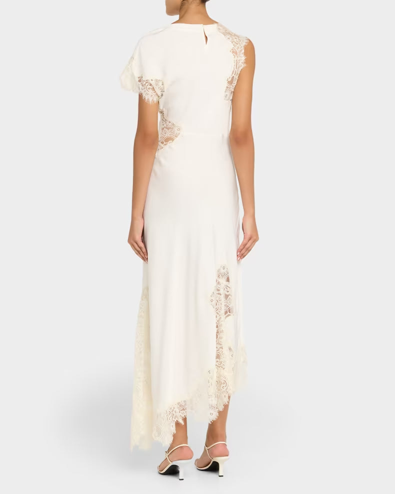 Alessia Satin and Lace Maxi Dress