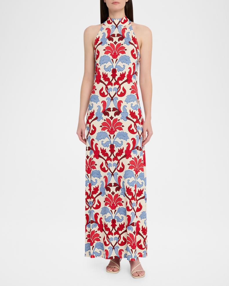 Asher Printed Halter Maxi Dress