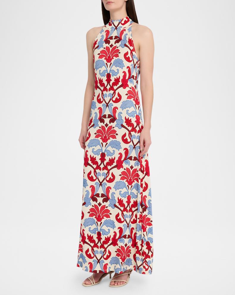 Asher Printed Halter Maxi Dress