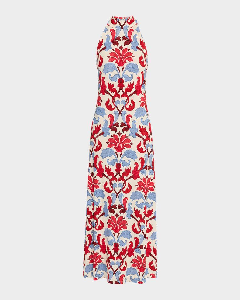 Asher Printed Halter Maxi Dress