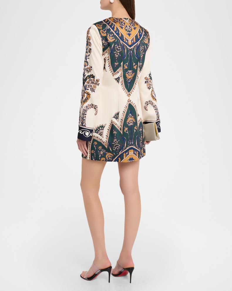 Cromwell Printed Long-Sleeve Mini Dress
