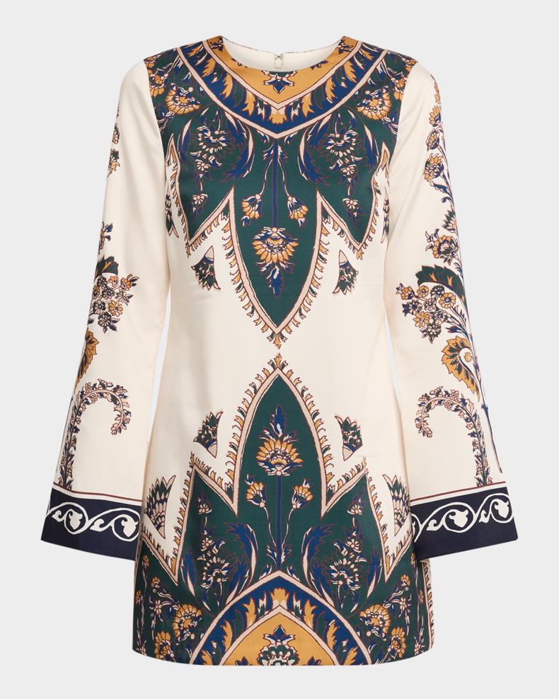 Cromwell Printed Long-Sleeve Mini Dress