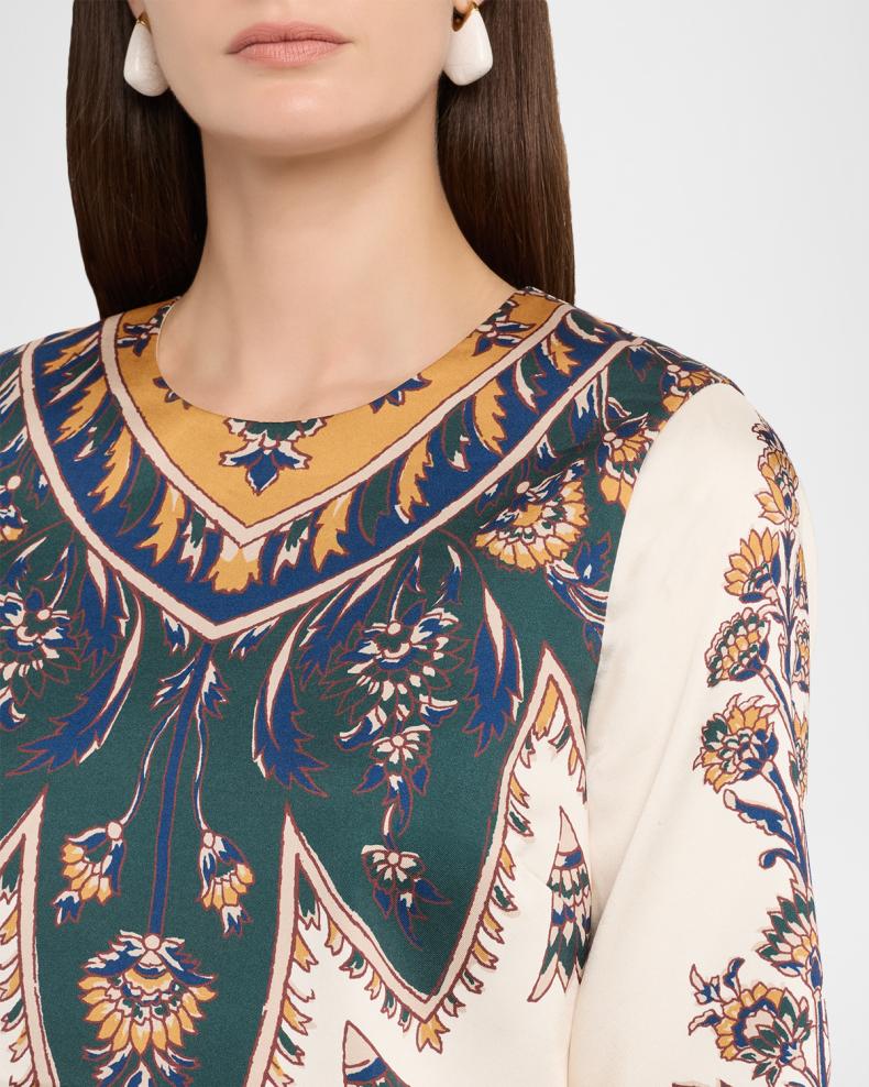 Cromwell Printed Long-Sleeve Mini Dress