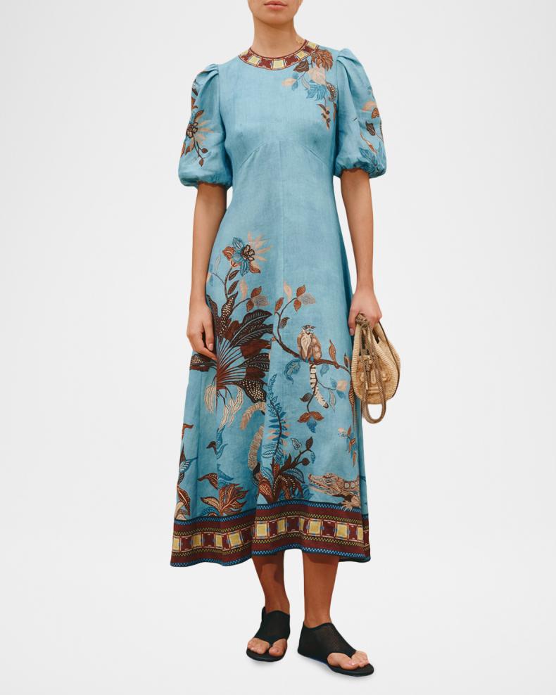 Georgie Linen Midi Dress