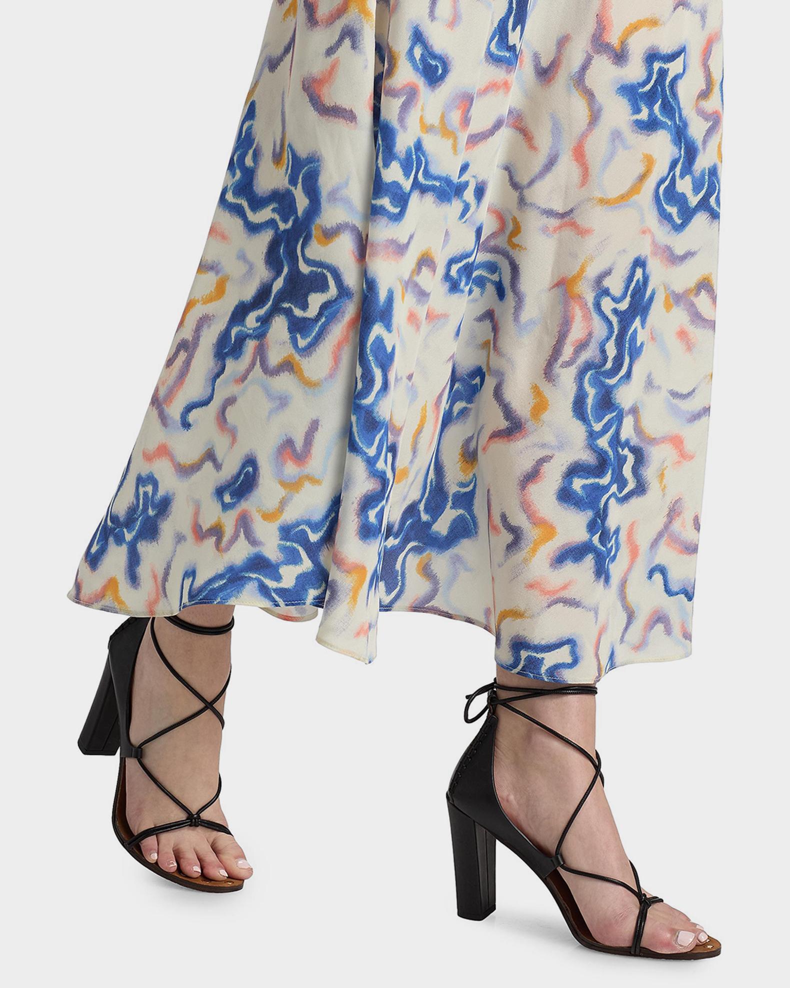 Samar Short-Sleeve Silk Dress